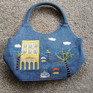 Forever by Fossil Denim Embroidered Bag